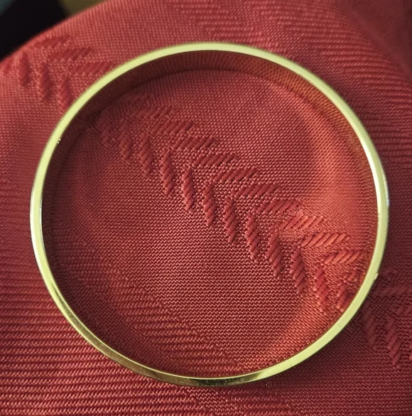 Monet Gold and White Bangle - Picture 4 of 5